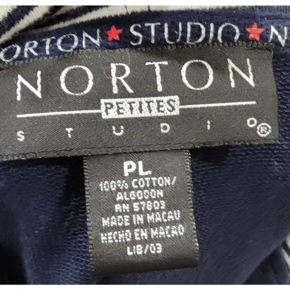 Norton Studio Patriotic Nautical Hooded Preppy Jacket 100% Cotton Size P Large - Picture 3 of 10